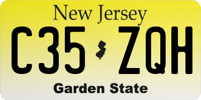 NJ license plate C35ZQH