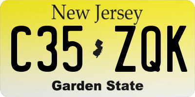NJ license plate C35ZQK