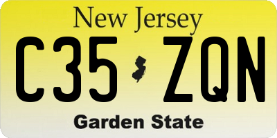 NJ license plate C35ZQN