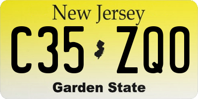 NJ license plate C35ZQO