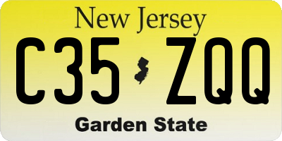 NJ license plate C35ZQQ