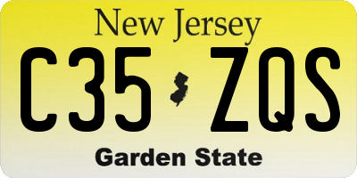 NJ license plate C35ZQS