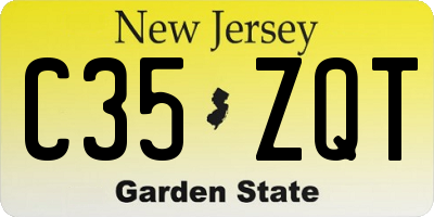 NJ license plate C35ZQT