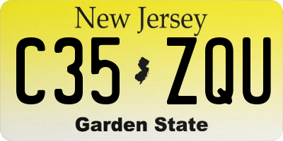 NJ license plate C35ZQU