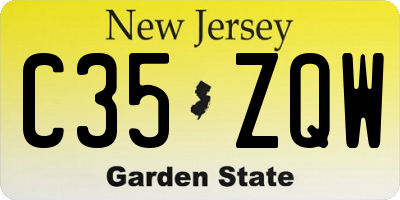 NJ license plate C35ZQW