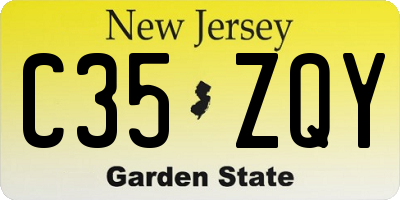 NJ license plate C35ZQY