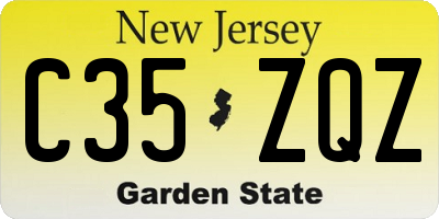NJ license plate C35ZQZ