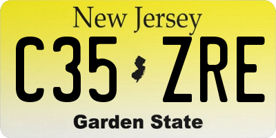 NJ license plate C35ZRE