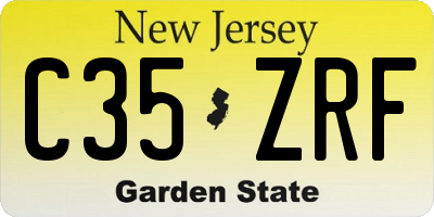 NJ license plate C35ZRF