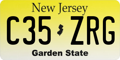 NJ license plate C35ZRG