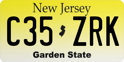 NJ license plate C35ZRK