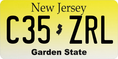 NJ license plate C35ZRL
