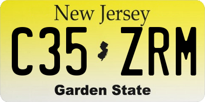 NJ license plate C35ZRM