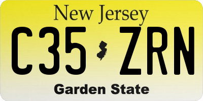 NJ license plate C35ZRN
