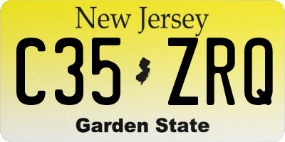 NJ license plate C35ZRQ