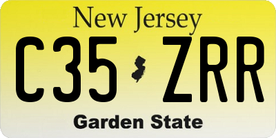 NJ license plate C35ZRR