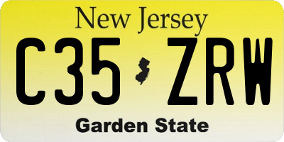 NJ license plate C35ZRW