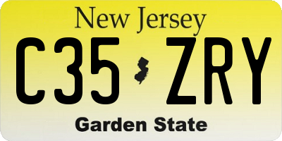 NJ license plate C35ZRY