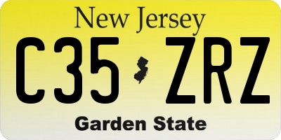 NJ license plate C35ZRZ