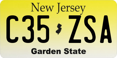 NJ license plate C35ZSA