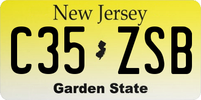 NJ license plate C35ZSB