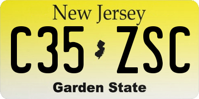 NJ license plate C35ZSC