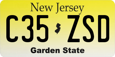 NJ license plate C35ZSD
