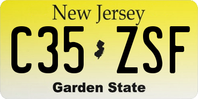 NJ license plate C35ZSF