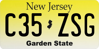 NJ license plate C35ZSG