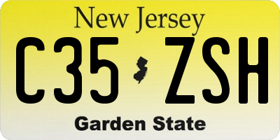 NJ license plate C35ZSH