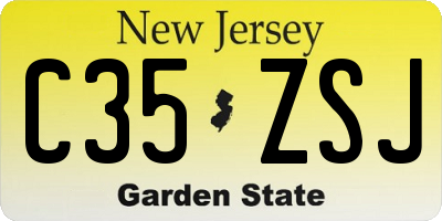 NJ license plate C35ZSJ