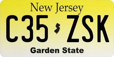 NJ license plate C35ZSK
