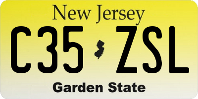 NJ license plate C35ZSL