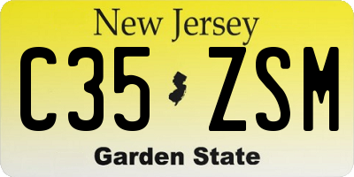 NJ license plate C35ZSM