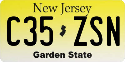 NJ license plate C35ZSN
