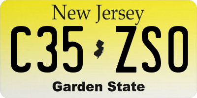 NJ license plate C35ZSO