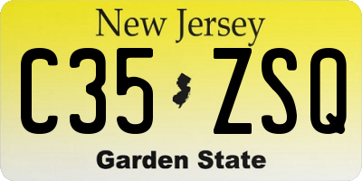 NJ license plate C35ZSQ
