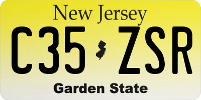 NJ license plate C35ZSR