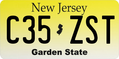 NJ license plate C35ZST