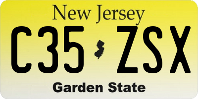 NJ license plate C35ZSX