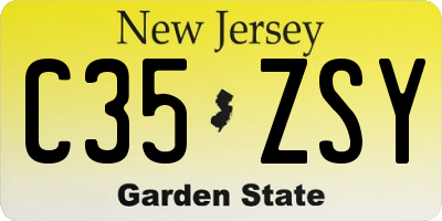 NJ license plate C35ZSY