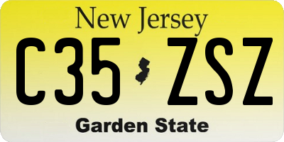 NJ license plate C35ZSZ