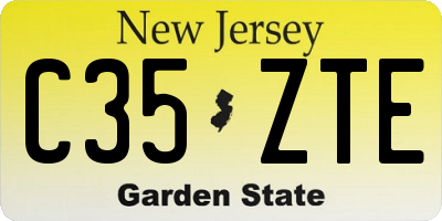 NJ license plate C35ZTE
