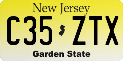 NJ license plate C35ZTX