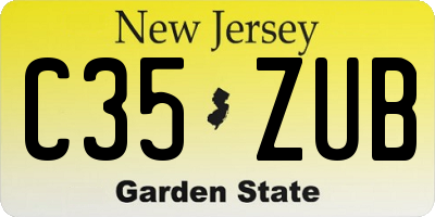 NJ license plate C35ZUB