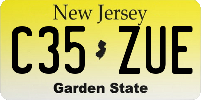 NJ license plate C35ZUE