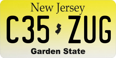 NJ license plate C35ZUG