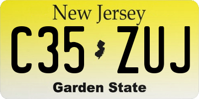 NJ license plate C35ZUJ