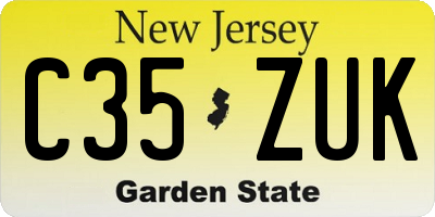 NJ license plate C35ZUK