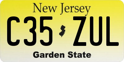 NJ license plate C35ZUL